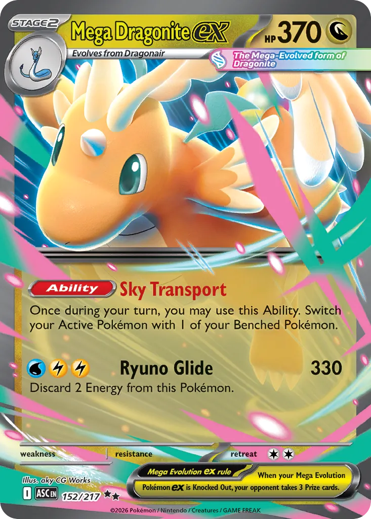 Mega Dragonite ex 152 — Play! Pokemon Prize Pack Series Nine (English Pokémon TCG card)