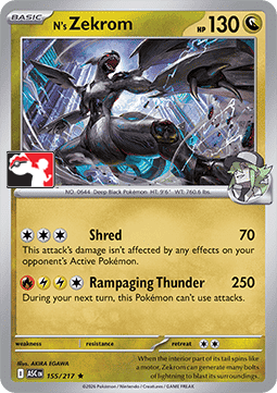 N's Zekrom 155 — Play! Pokemon Prize Pack Series Nine (English Pokémon TCG card)