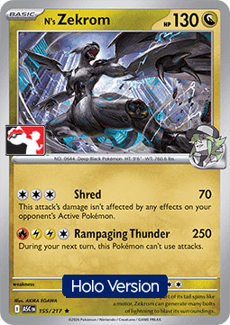 N's Zekrom 155 — Play! Pokemon Prize Pack Series Nine (English Pokémon TCG card)