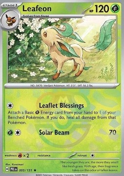 Leafeon 005 — Prismatic Evolutions: Additionals Singles (English Pokémon TCG card)