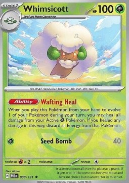 Whimsicott 008 — Prismatic Evolutions: Additionals Singles (English Pokémon TCG card)