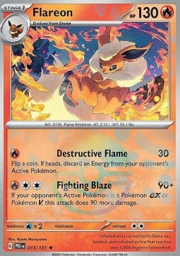 Flareon 013 — Prismatic Evolutions: Additionals Singles (English Pokémon TCG card)