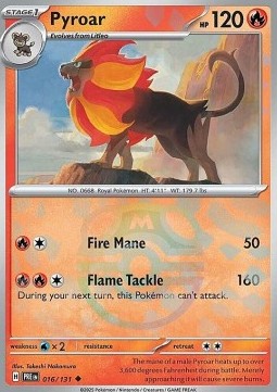 Pyroar 016 — Prismatic Evolutions: Additionals Singles (English Pokémon TCG card)