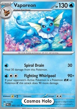 Vaporeon 022 — Prismatic Evolutions: Additionals Singles (English Pokémon TCG card)
