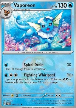 Vaporeon 022 — Prismatic Evolutions: Additionals Singles (English Pokémon TCG card)