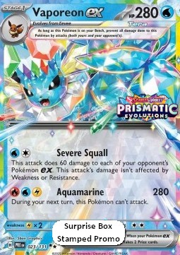 Vaporeon ex 023 — Prismatic Evolutions: Additionals Singles (English Pokémon TCG card)