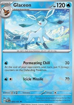 Glaceon 025 — Prismatic Evolutions: Additionals Singles (English Pokémon TCG card)