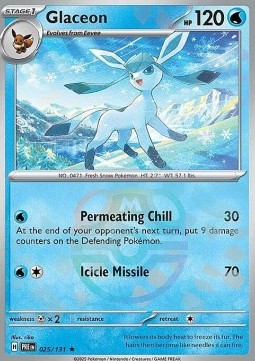 Glaceon 025 — Prismatic Evolutions: Additionals Singles (English Pokémon TCG card)