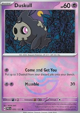 Duskull 035 — Prismatic Evolutions: Additionals Singles (English Pokémon TCG card)