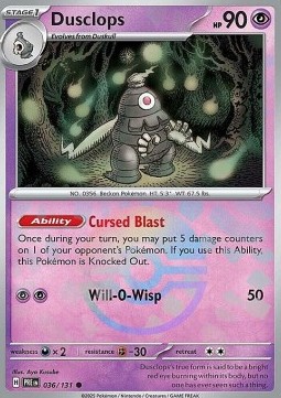 Dusclops 036 — Prismatic Evolutions: Additionals Singles (English Pokémon TCG card)