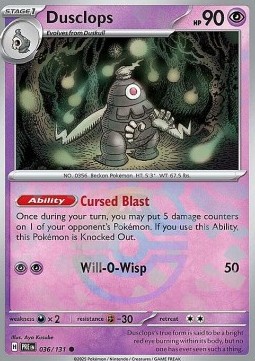 Dusclops 036 — Prismatic Evolutions: Additionals Singles (English Pokémon TCG card)