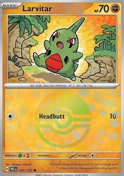 Larvitar 047 — Prismatic Evolutions: Additionals Singles (English Pokémon TCG card)