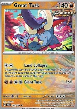 Great Tusk 055 — Prismatic Evolutions: Additionals Singles (English Pokémon TCG card)