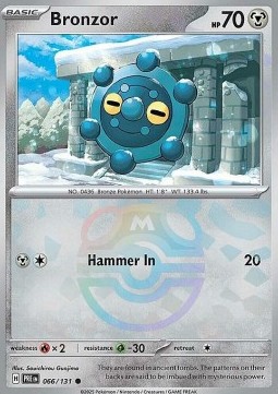 Bronzor 066 — Prismatic Evolutions: Additionals Singles (English Pokémon TCG card)