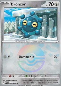 Bronzor 066 — Prismatic Evolutions: Additionals Singles (English Pokémon TCG card)