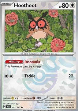 Hoothoot 077 — Prismatic Evolutions: Additionals Singles (English Pokémon TCG card)