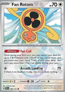 Fan Rotom 085 — Prismatic Evolutions: Additionals Singles (English Pokémon TCG card)