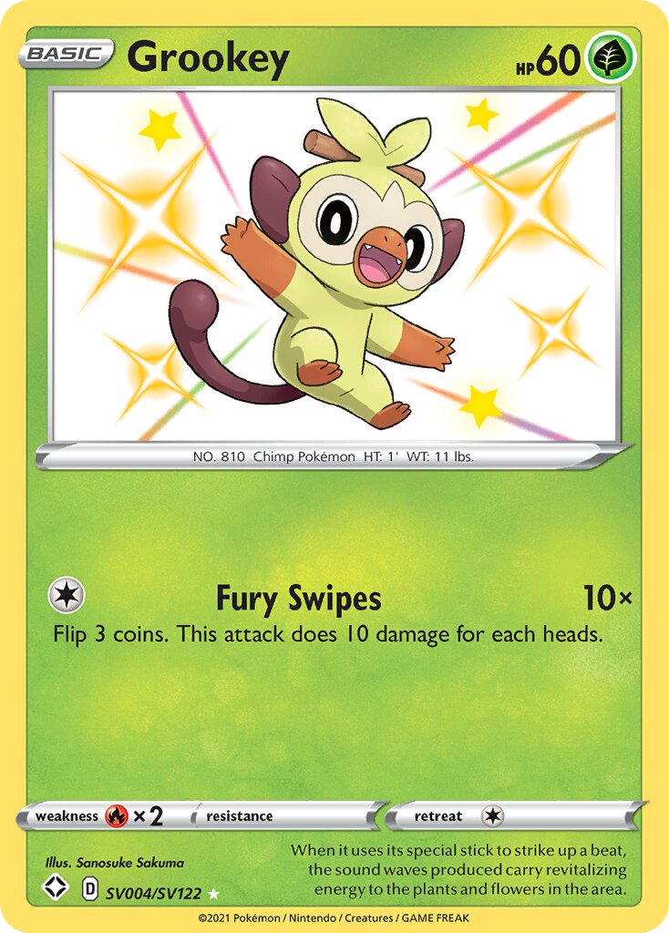 Grookey 004 — Shining Fates (Shiny Vault) (English Pokémon TCG card)