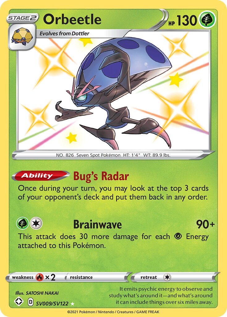 Orbeetle 009 — Shining Fates (Shiny Vault) (English Pokémon TCG card)