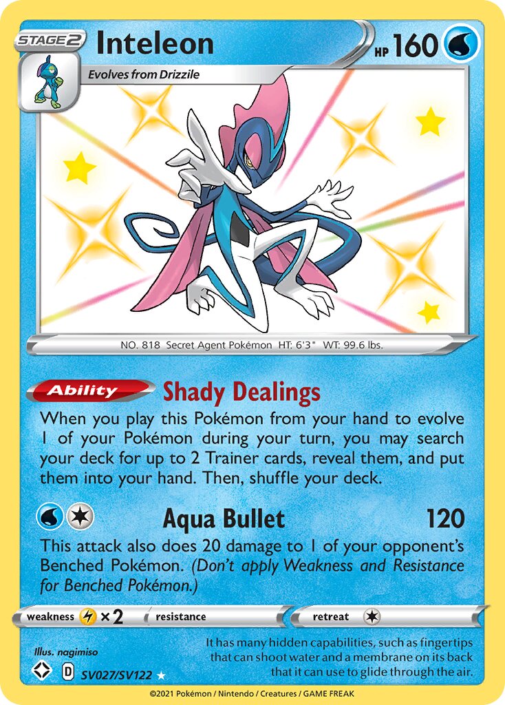 Inteleon 027 — Shining Fates (Shiny Vault) (English Pokémon TCG card)