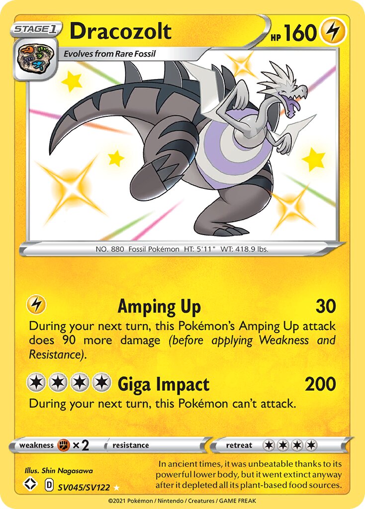 Dracozolt 045 — Shining Fates (Shiny Vault) (English Pokémon TCG card)