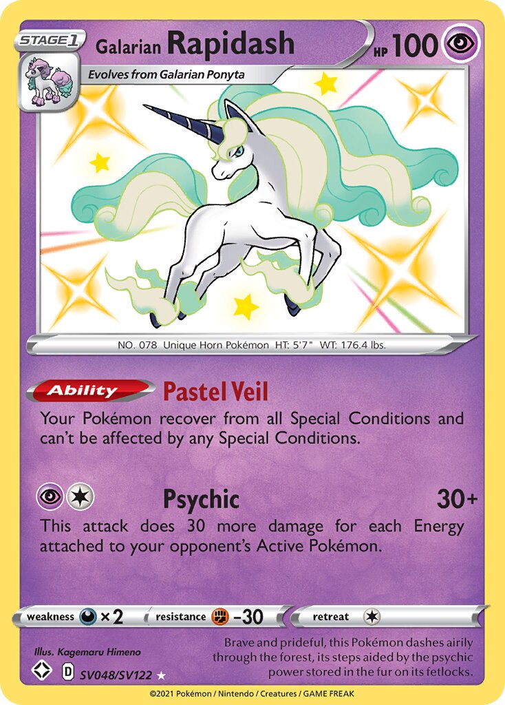 Galarian Rapidash 048 — Shining Fates (Shiny Vault) (English Pokémon TCG card)