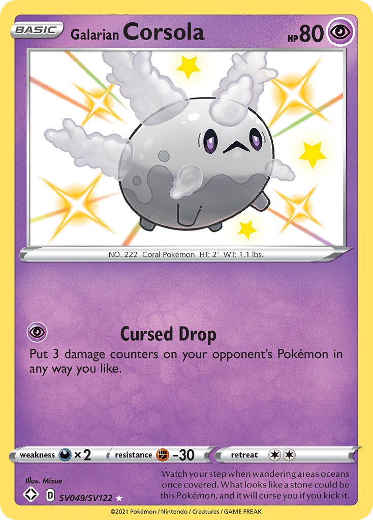 Galarian Corsola 049 — Shining Fates (Shiny Vault) (English Pokémon TCG card)