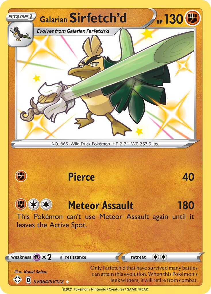 Galarian Sirfetch'd 064 — Shining Fates (Shiny Vault) (English Pokémon TCG card)