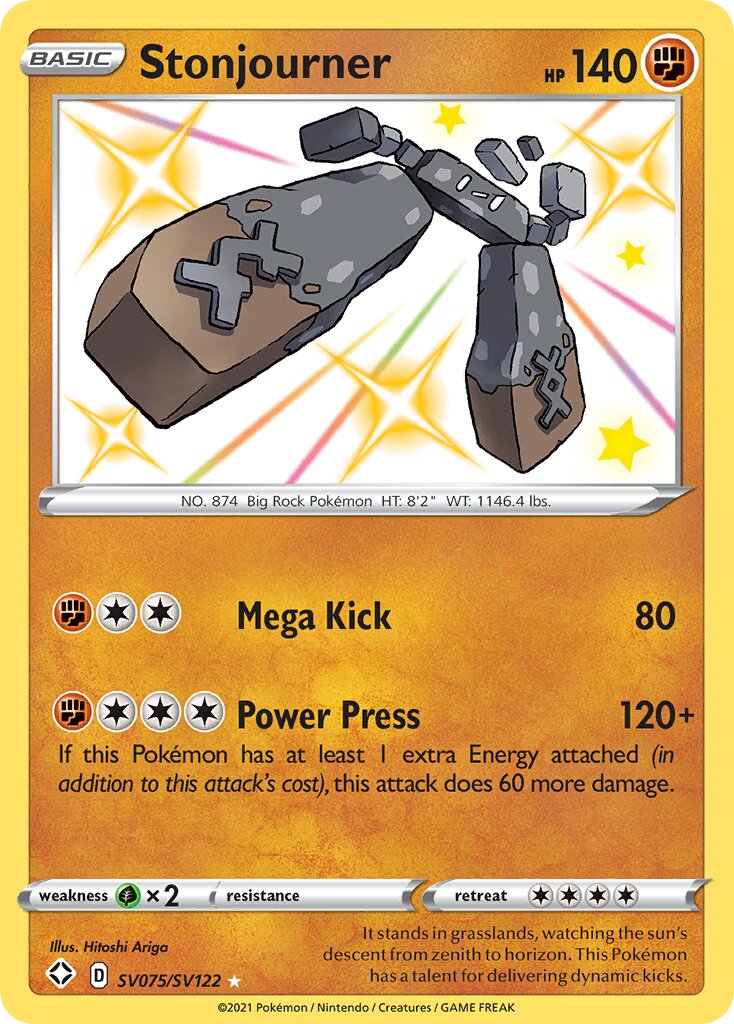 Stonjourner 075 — Shining Fates (Shiny Vault) (English Pokémon TCG card)
