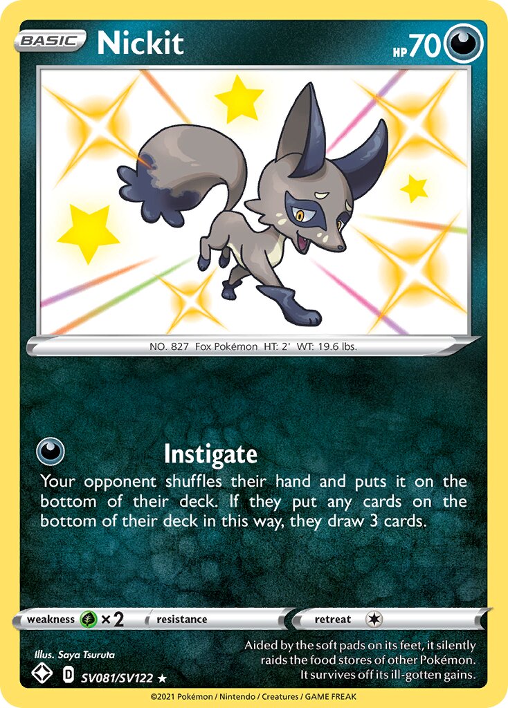 Nickit 081 — Shining Fates (Shiny Vault) (English Pokémon TCG card)