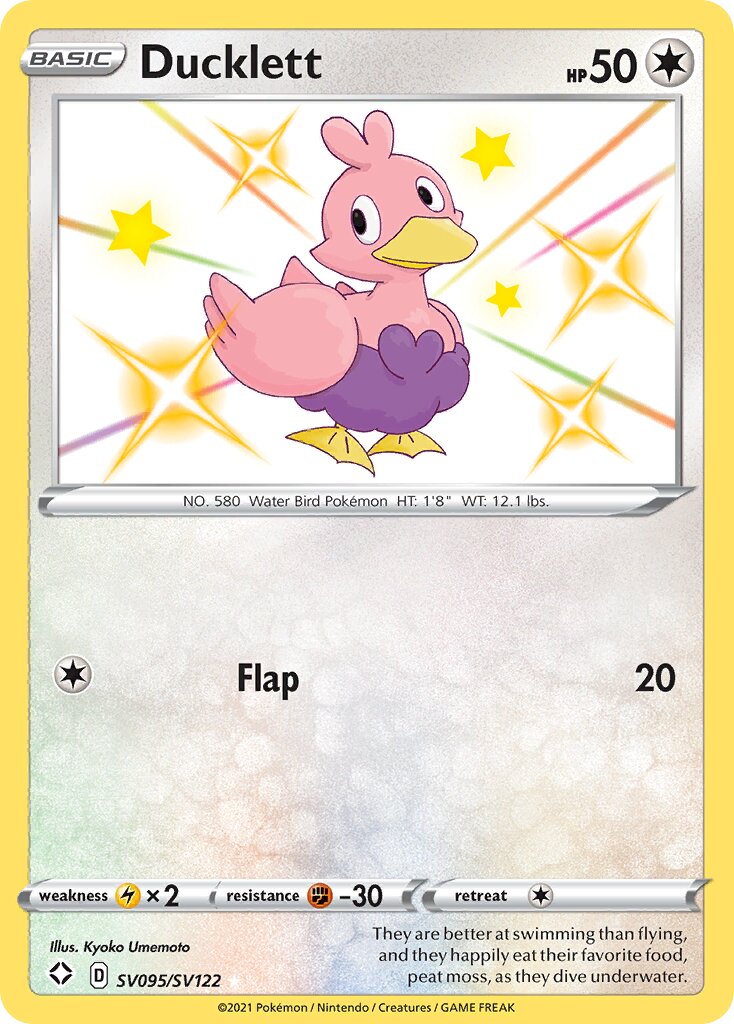 Ducklett 095 — Shining Fates (Shiny Vault) (English Pokémon TCG card)