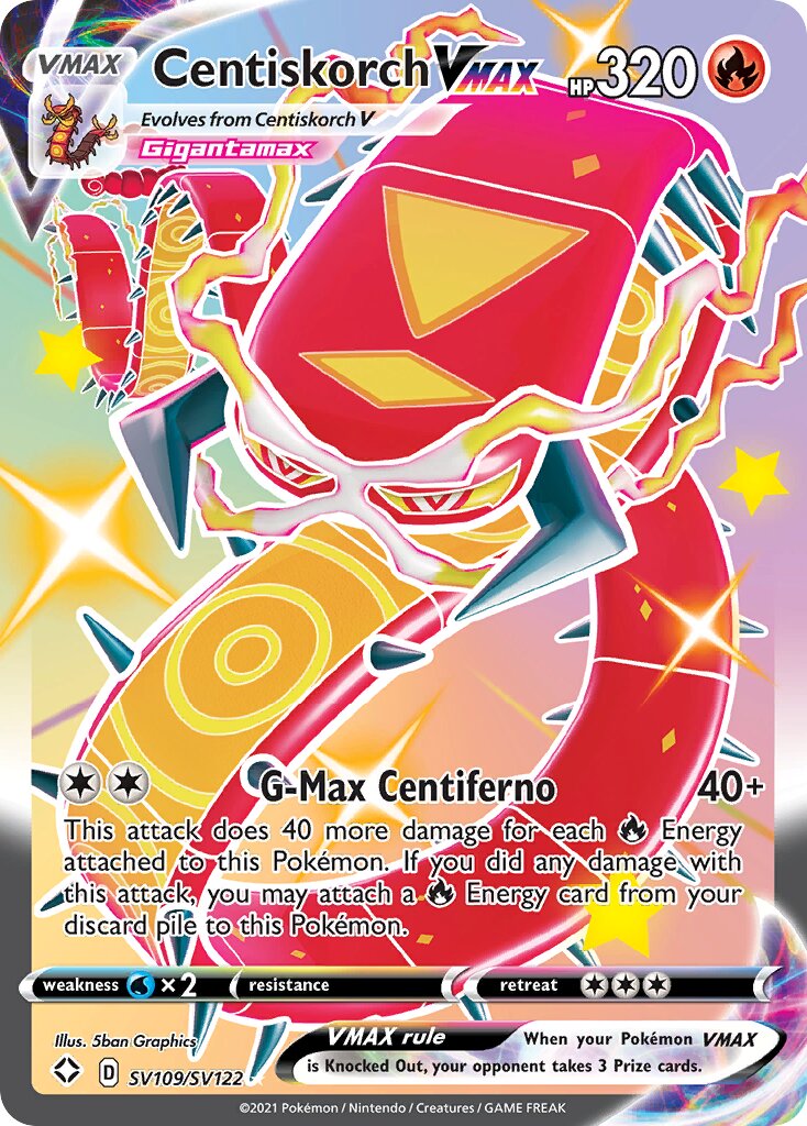 Centiskorch VMAX 109 — Shining Fates (Shiny Vault) (English Pokémon TCG card)