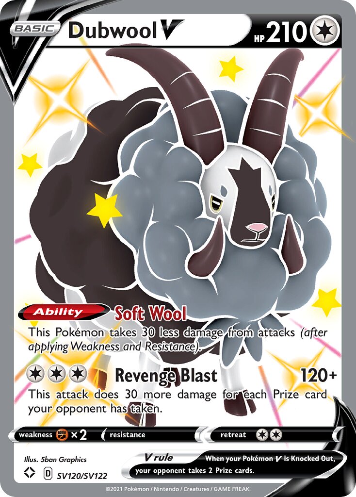 Dubwool V 120 — Shining Fates (Shiny Vault) (English Pokémon TCG card)