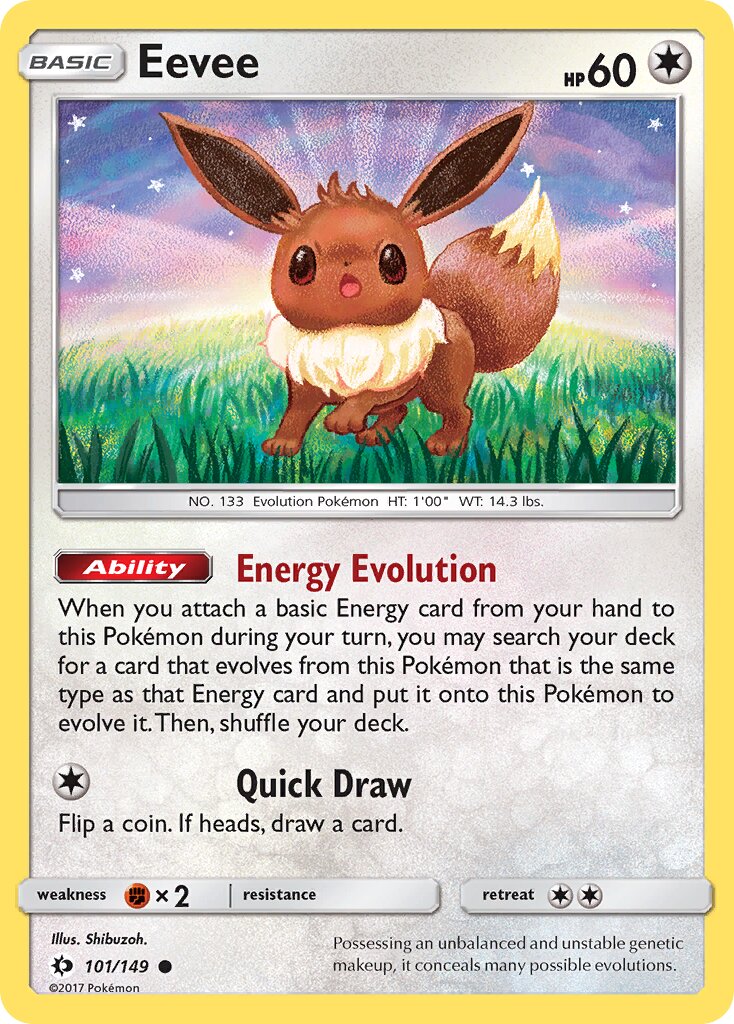 Eevee 101/172 — Sun & Moon (English Pokémon TCG card)