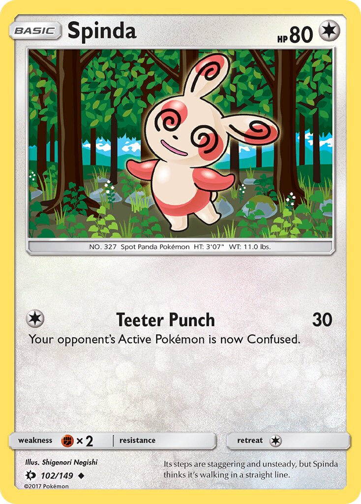 Spinda 102/172 — Sun & Moon (English Pokémon TCG card)
