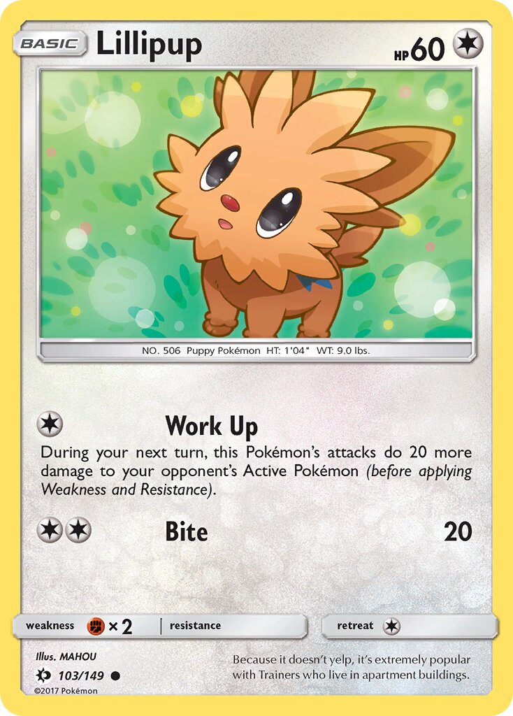 Lillipup 103/172 — Sun & Moon (English Pokémon TCG card)
