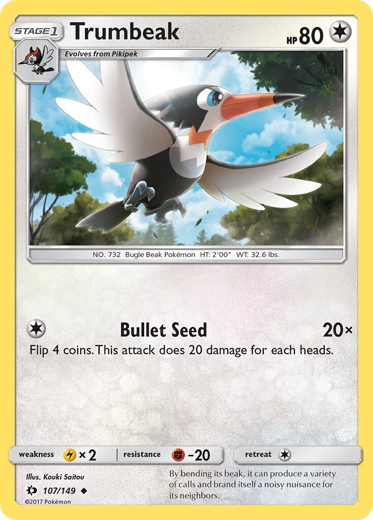 Trumbeak 107/172 — Sun & Moon (English Pokémon TCG card)