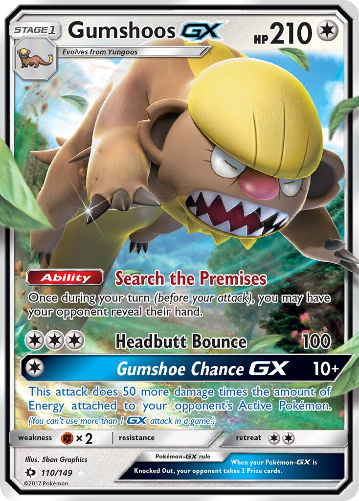 Gumshoos-GX 110/172 — Sun & Moon (English Pokémon TCG card)