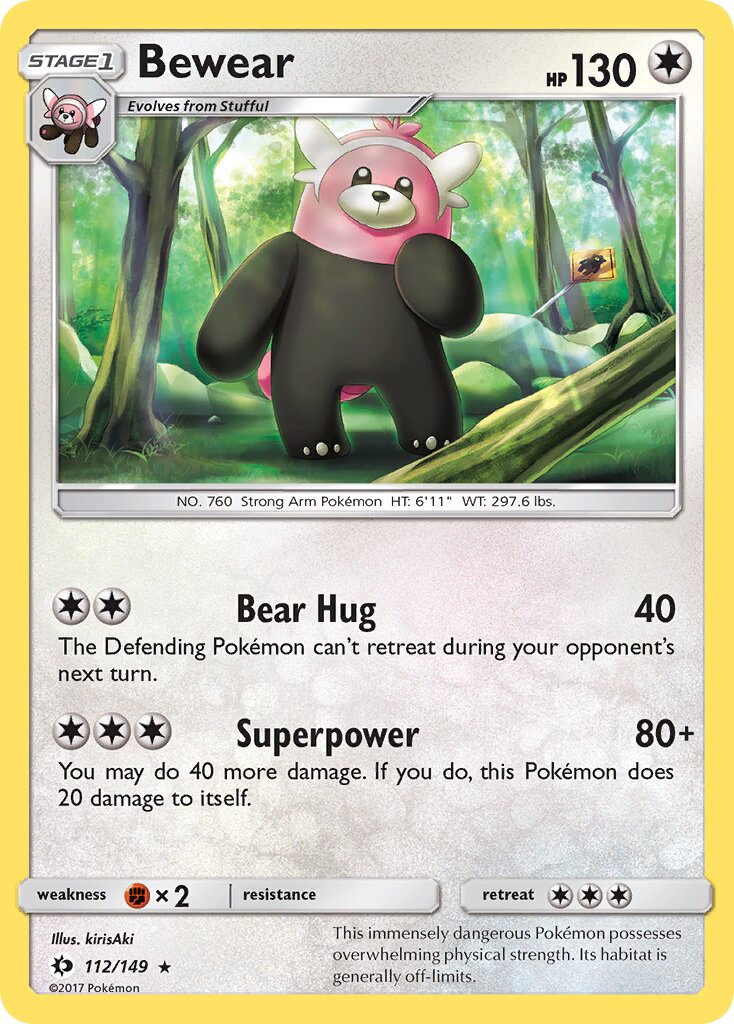 Bewear 112/172 — Sun & Moon (English Pokémon TCG card)