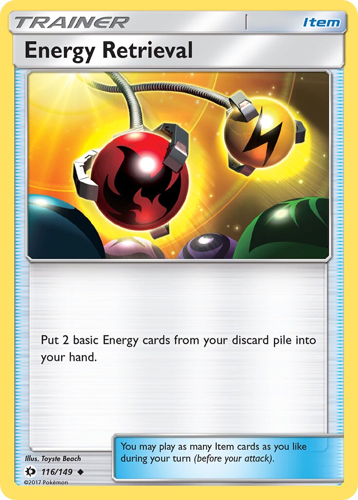 Energy Retrieval 116/172 — Sun & Moon (English Pokémon TCG card)