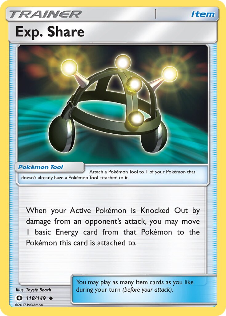 Exp. Share 118/172 — Sun & Moon (English Pokémon TCG card)