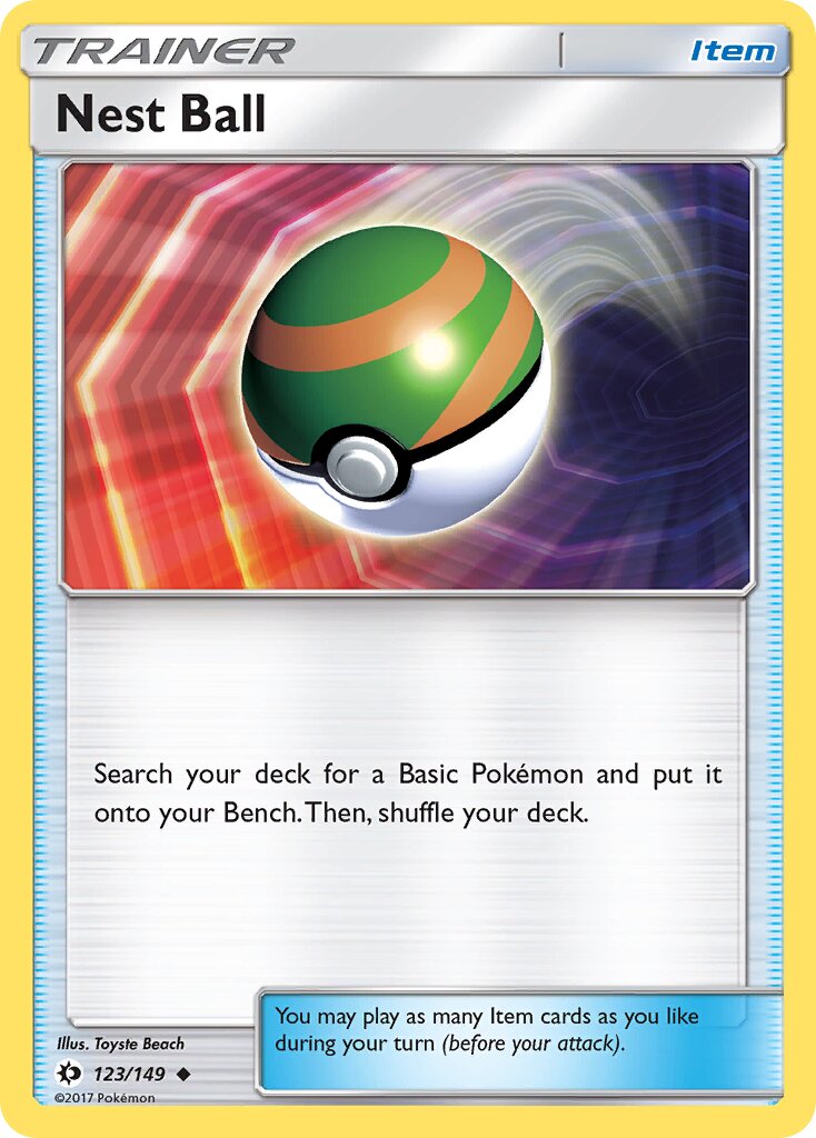Nest Ball 123/172 — Sun & Moon (English Pokémon TCG card)