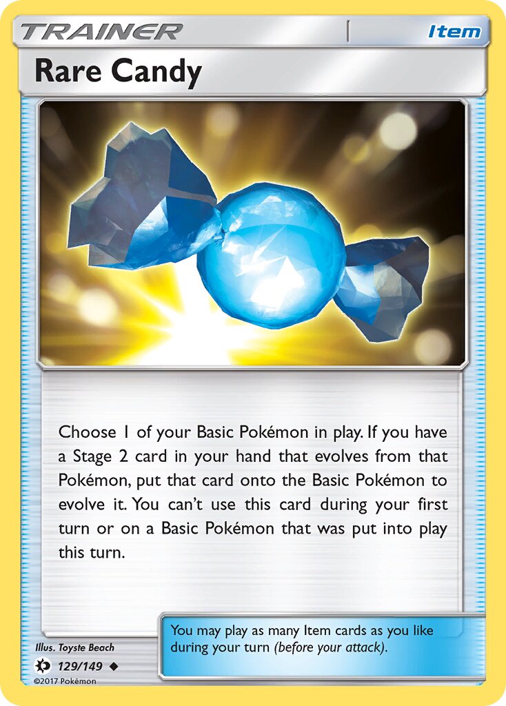 Rare Candy 129/172 — Sun & Moon (English Pokémon TCG card)