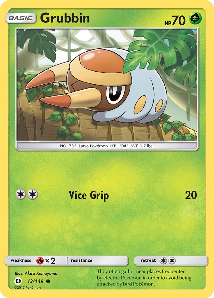 Grubbin 013/172 — Sun & Moon (English Pokémon TCG card)