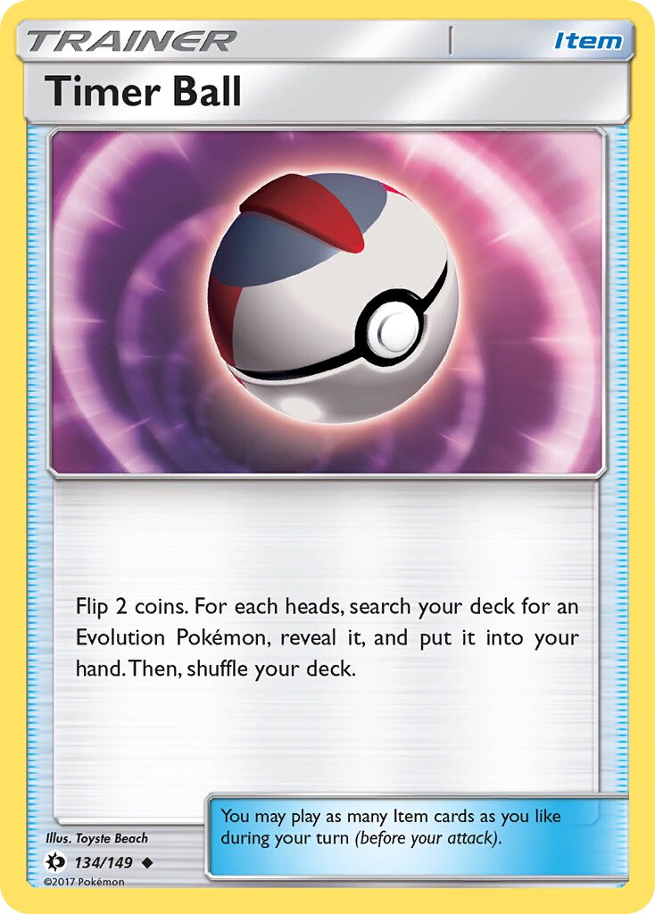 Timer Ball 134/172 — Sun & Moon (English Pokémon TCG card)