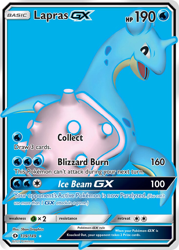 Lapras-GX 139/172 — Sun & Moon (English Pokémon TCG card)