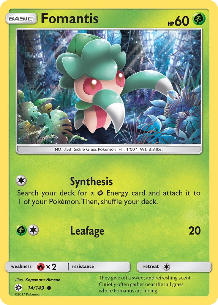 Fomantis 014/172 — Sun & Moon (English Pokémon TCG card)