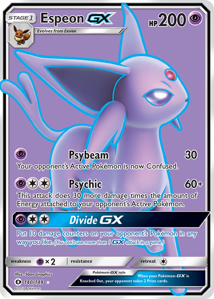 Espeon-GX 140/172 — Sun & Moon (English Pokémon TCG card)