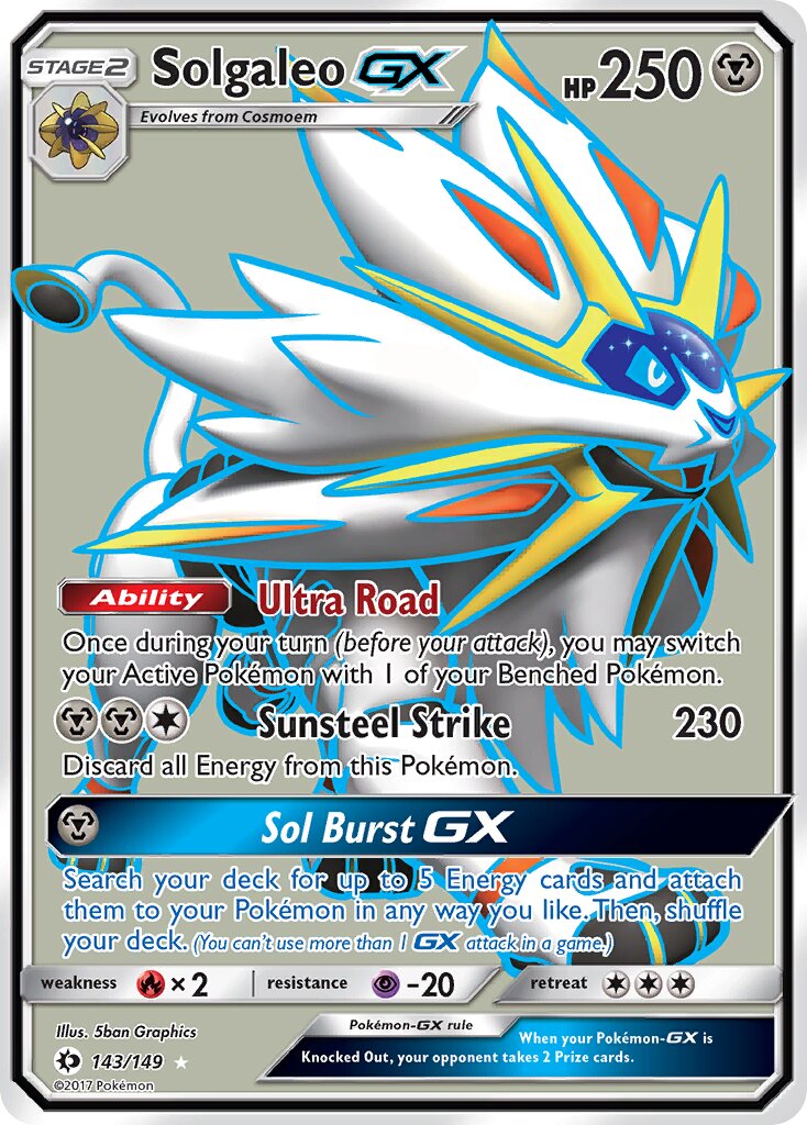 Solgaleo-GX 143/172 — Sun & Moon (English Pokémon TCG card)