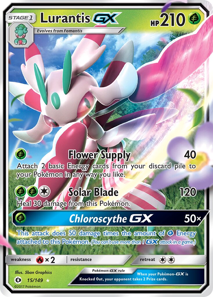 Lurantis-GX 015/172 — Sun & Moon (English Pokémon TCG card)
